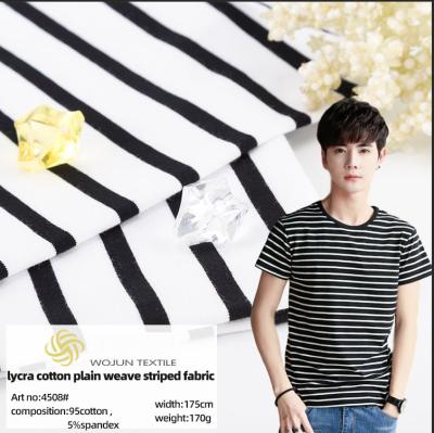 Yarn Dyed Single Jersey Fabric Custom Cotton Stripe Knit Material For T-Shirt