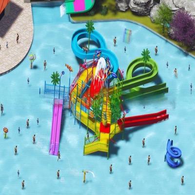 Environmental Friendly Water Park Playgrounds Fiberglass With Kids Slide