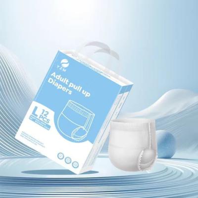 White Elastic Waist Pull Up Pants for Adults with Leak Guard and Odor Control