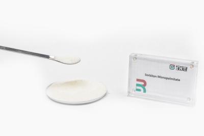 Sorbitan Monopalmitate  Light yellow granular solid  HLB value 6.7 stabilizer thickener  lubricant softener finishing agent dispersant