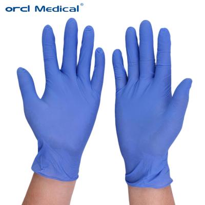 Single Use Disposable Medical Gloves Adult Blue Nitrile Gloves