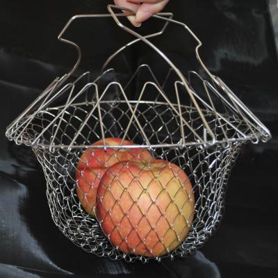 Metal 201 304 Stainless Steel Fry Basket / Chip Pan Basket 220mm Diameter