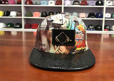 Fashionable Hip Hop Flat Snapback Cap Self - Fabric Strap Woven Label