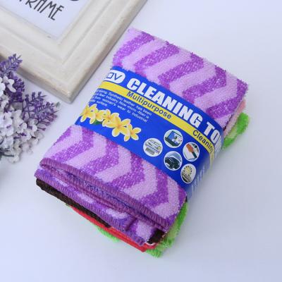 European-style daily necessities export ultra-fine cellulose-colored striped rags, absorbent, non-stick oil, thick, easy